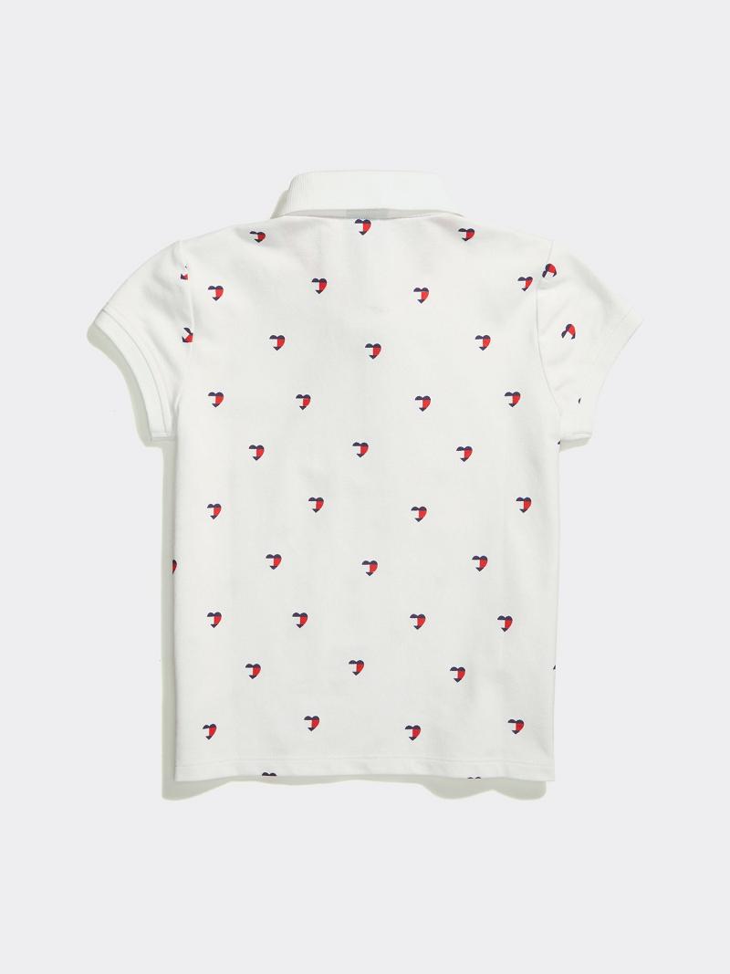 Lány Tommy Hilfiger Print Polos Fehér | HU 1836AHK